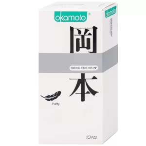 Bao Cao Su Okamoto Skinless Skin Purity Không Mùi Tinh Khiết Hộp 10 Cái