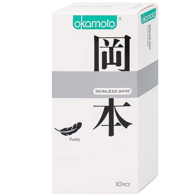 Bao Cao Su Okamoto Skinless Skin Purity Không Mùi Tinh Khiết Hộp 10 Cái
